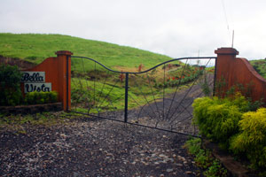 one of the two entrance gates to the development.